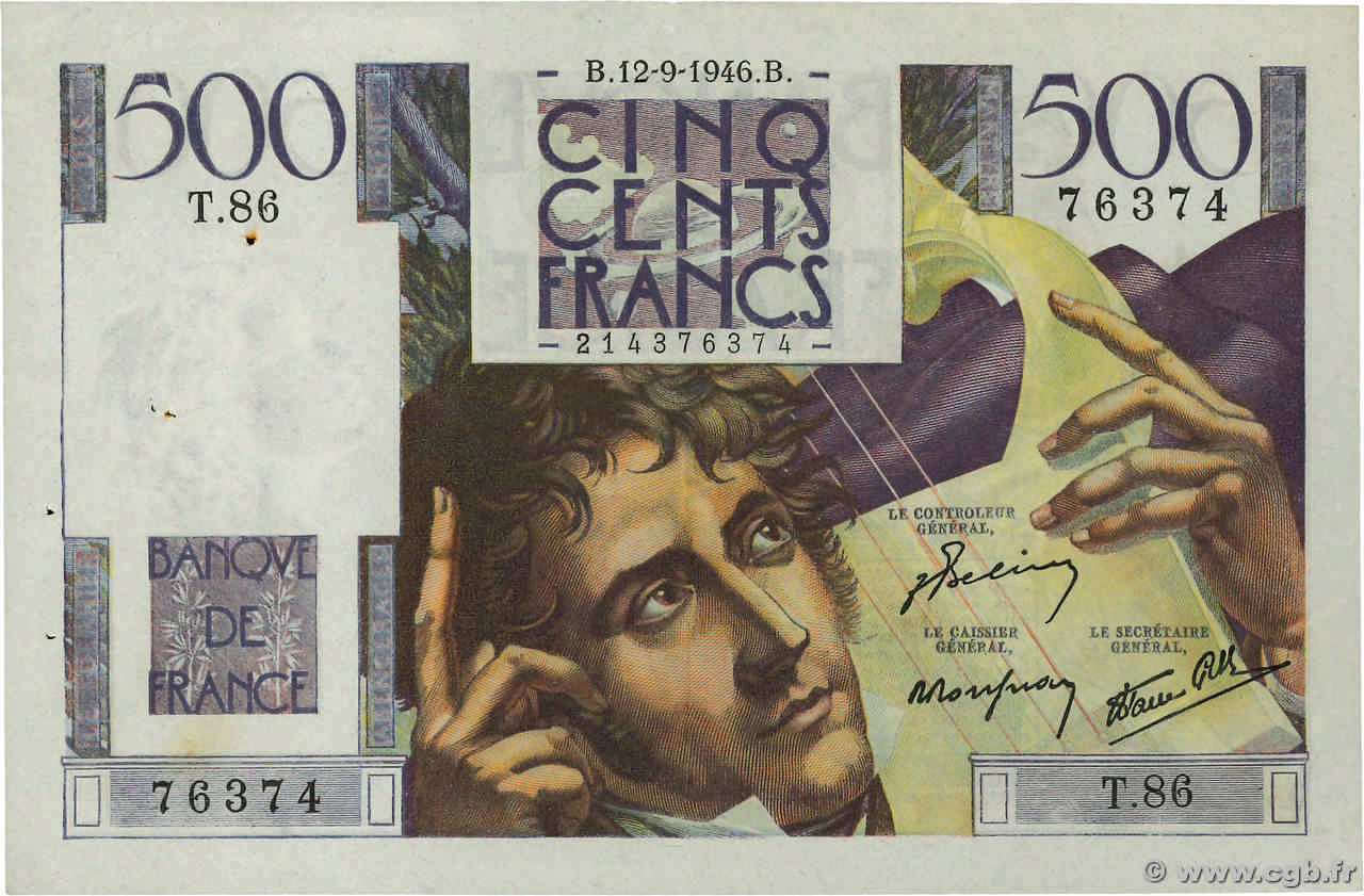 500 Francs CHATEAUBRIAND FRANCE  1946 F.34.06 TTB+
