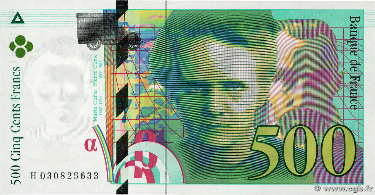 500 Francs PIERRE ET MARIE CURIE FRANCE  1994 F.76.01 SPL+