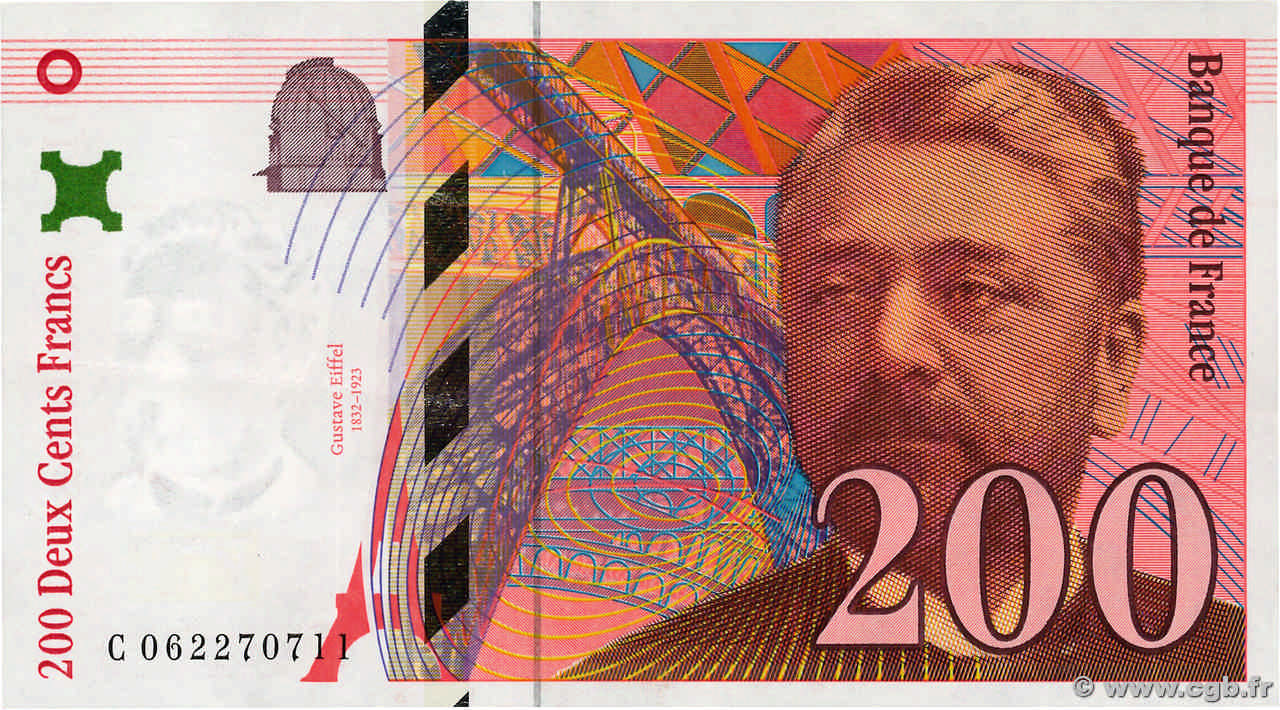 200 Francs EIFFEL FRANCE  1997 F.75.04b SUP