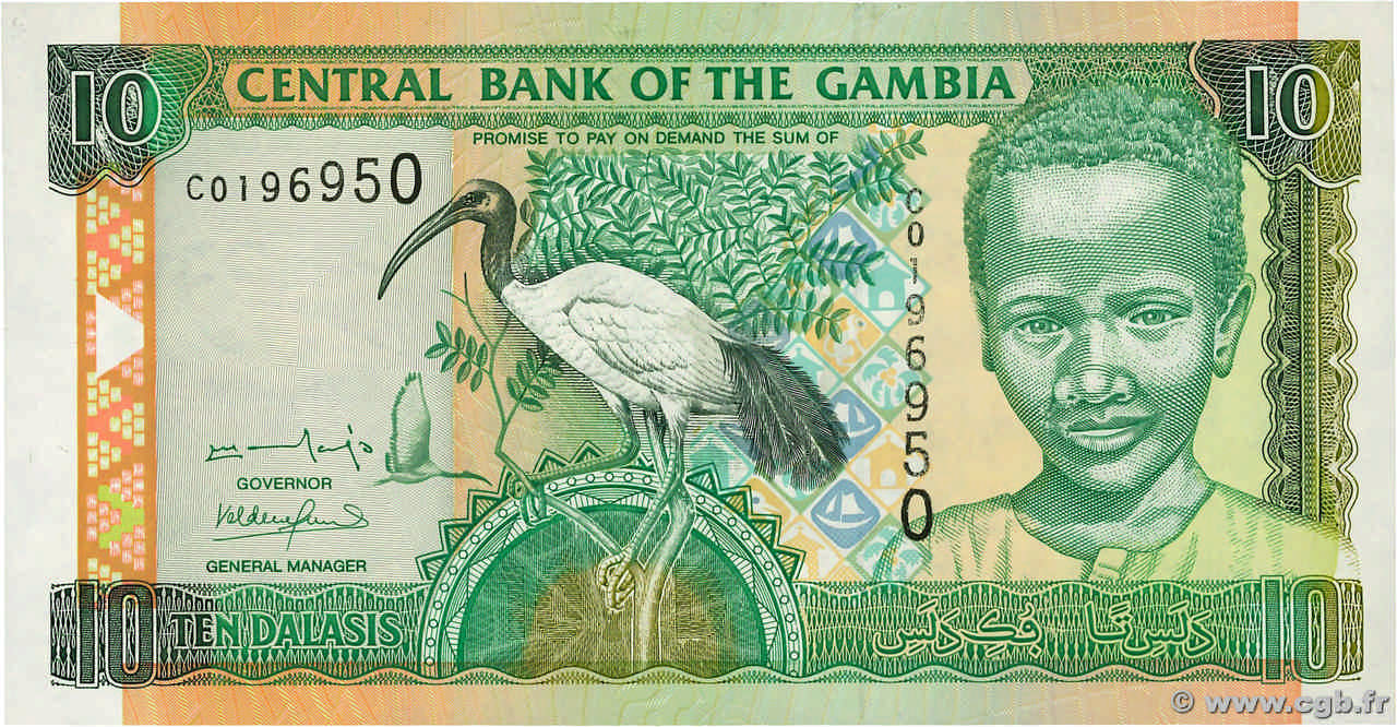 10 Dalasis GAMBIA  2001 P.21a fST+