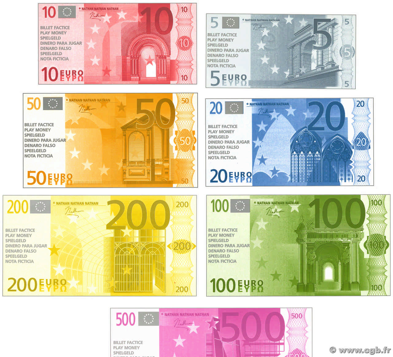 5X 1 BILLET factice de 10,20,50,100 euro EUR 1,99 - PicClick FR