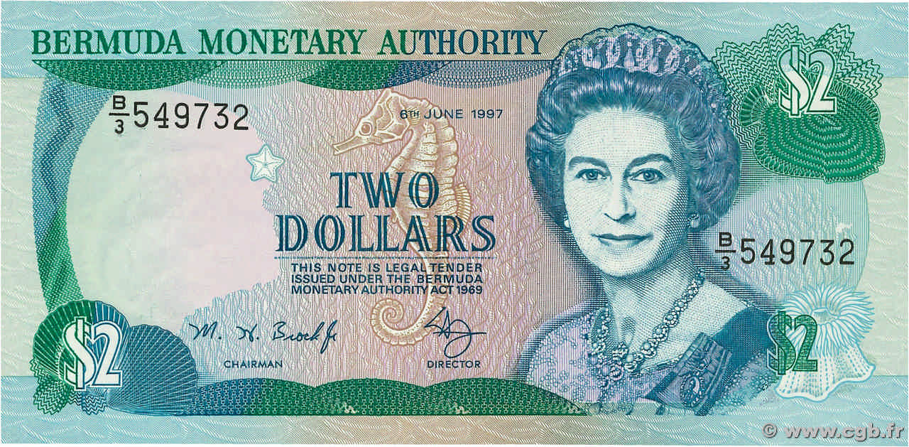 2 Dollars BERMUDA  1997 P.40Ab UNC-