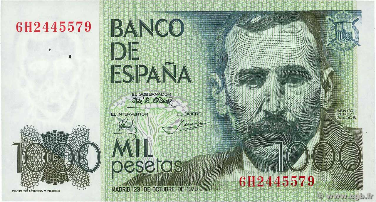 1000 Pesetas SPANIEN  1979 P.158 VZ