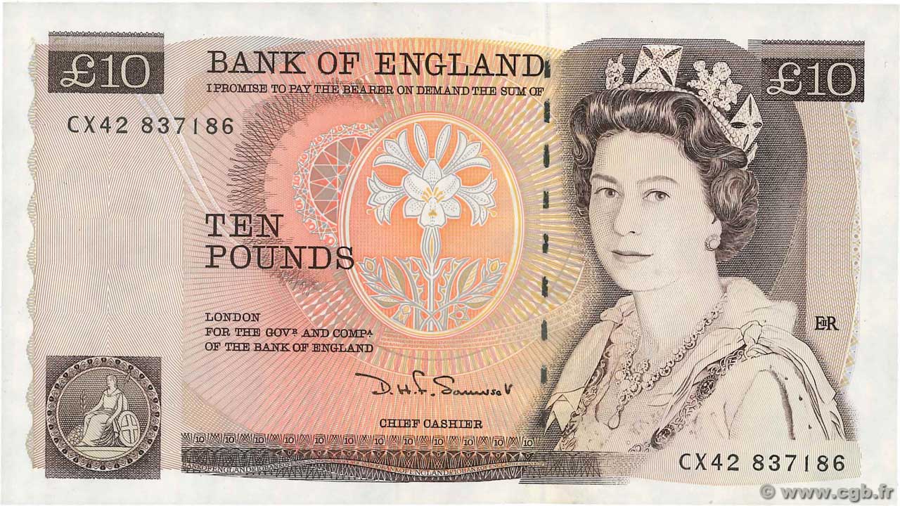 10 Pounds ANGLETERRE  1987 P.379d SUP