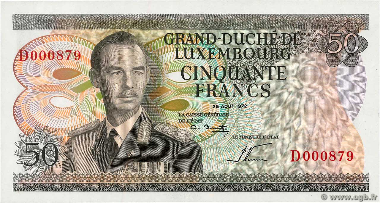 50 Francs Petit numéro LUXEMBURG  1972 P.55b ST