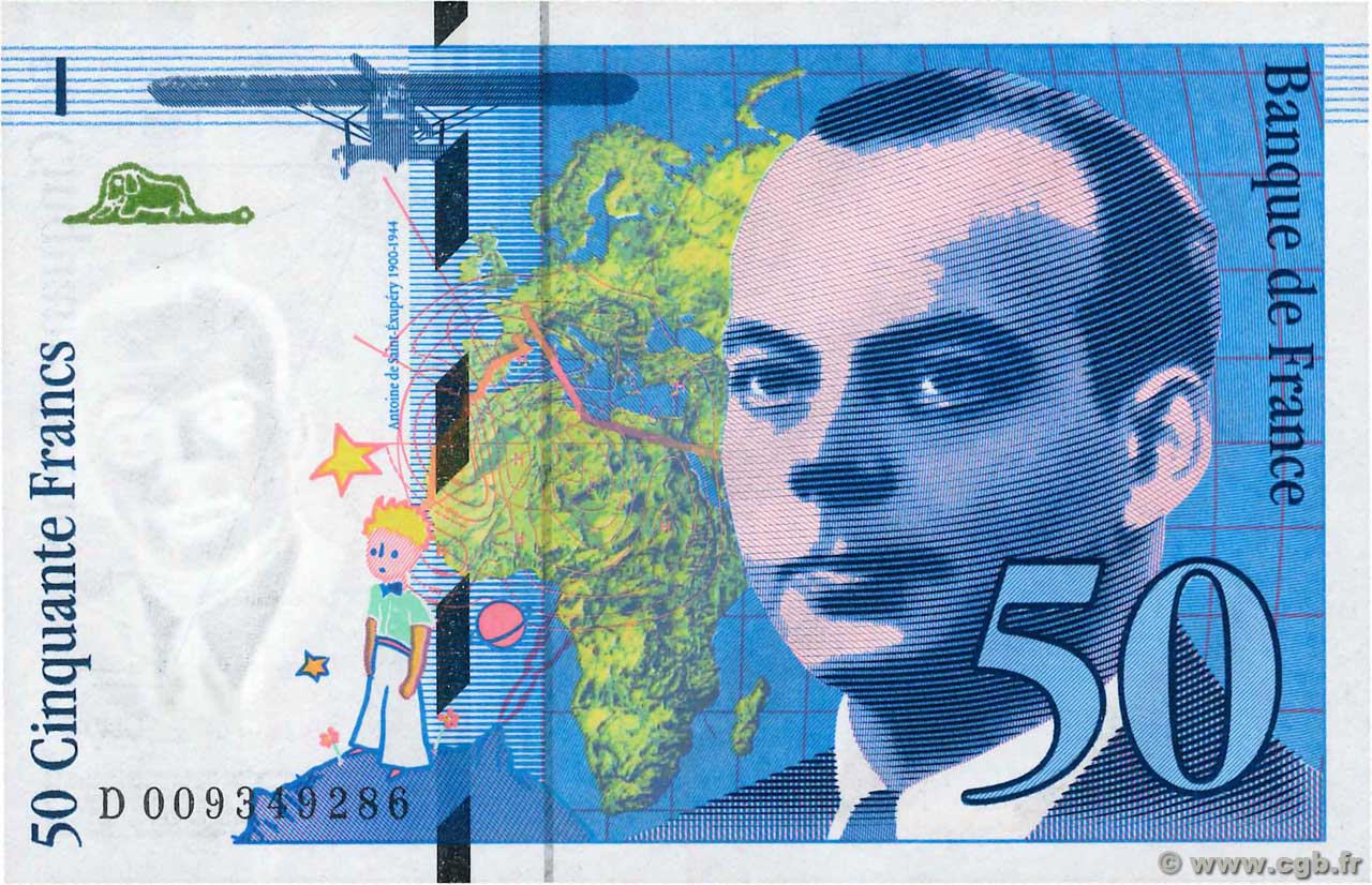 50 Francs SAINT-EXUPÉRY FRANCE  1993 F.72.02 NEUF