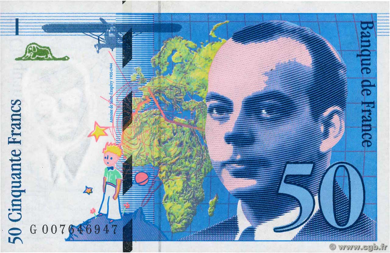 50 Francs SAINT-EXUPÉRY FRANCE  1993 F.72.02 SPL
