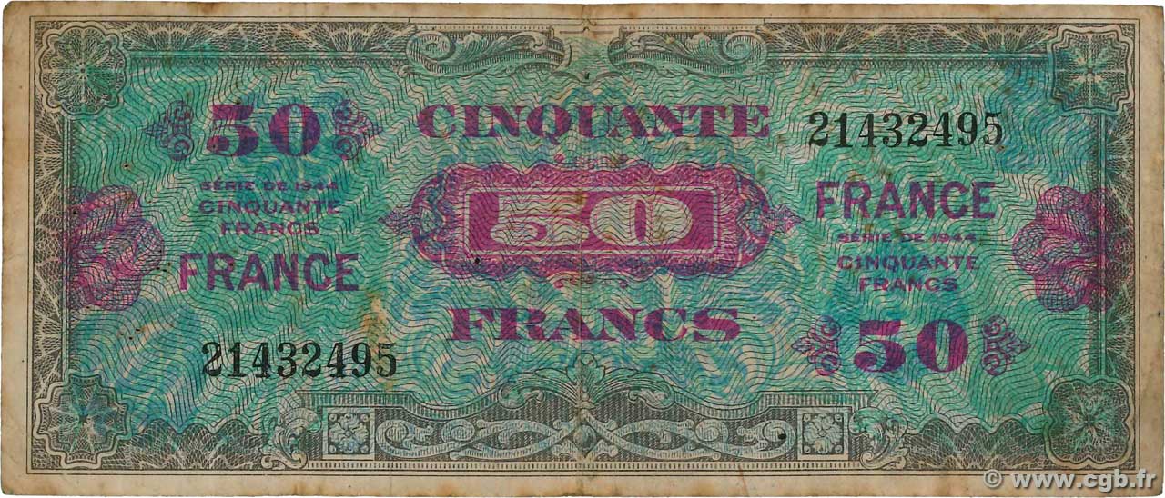 50 Francs FRANCE FRANCIA  1945 VF.24.01 B