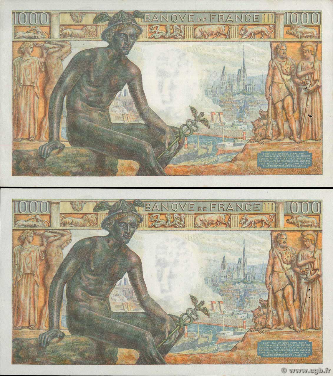 Liasse De 32 Billets 1000 Francs Déméter 1943 - Neuf Suivant SPL - Collection