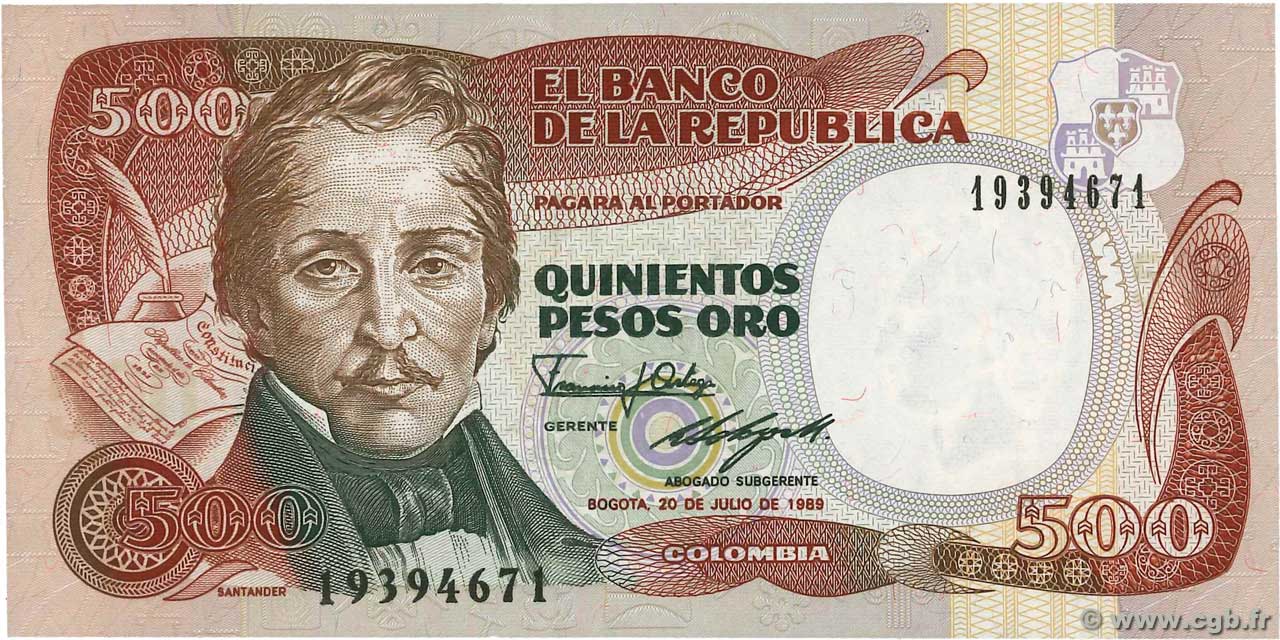 500 Pesos Oro KOLUMBIEN  1989 P.431 ST