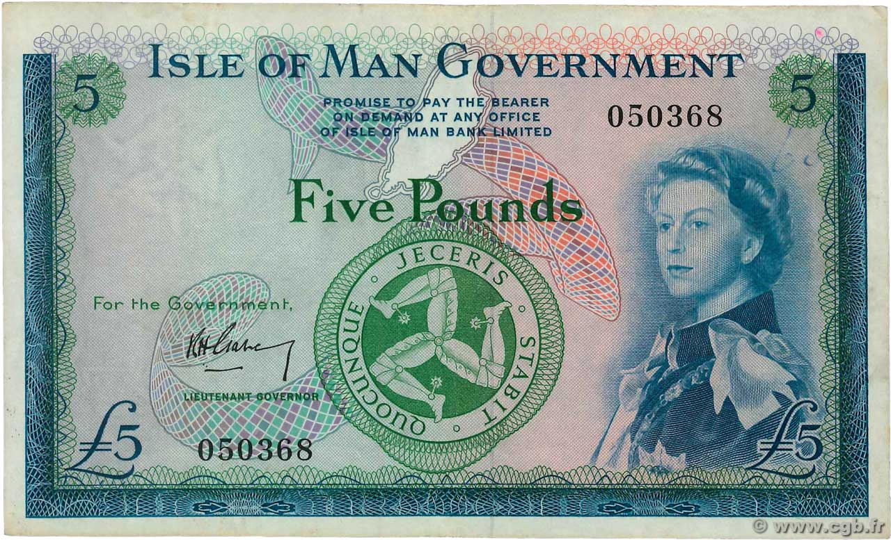 5 Pounds ÎLE DE MAN  1961 P.26a SS