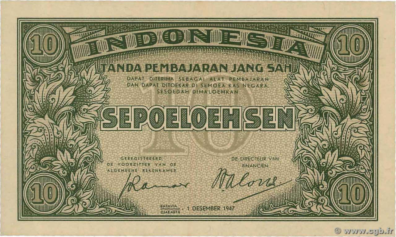 10 Sen INDONÉSIE  1947 P.031 NEUF