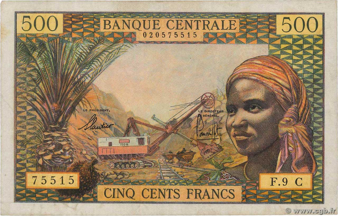500 Francs ÉTATS DE L AFRIQUE ÉQUATORIALE  1965 P.04g TTB