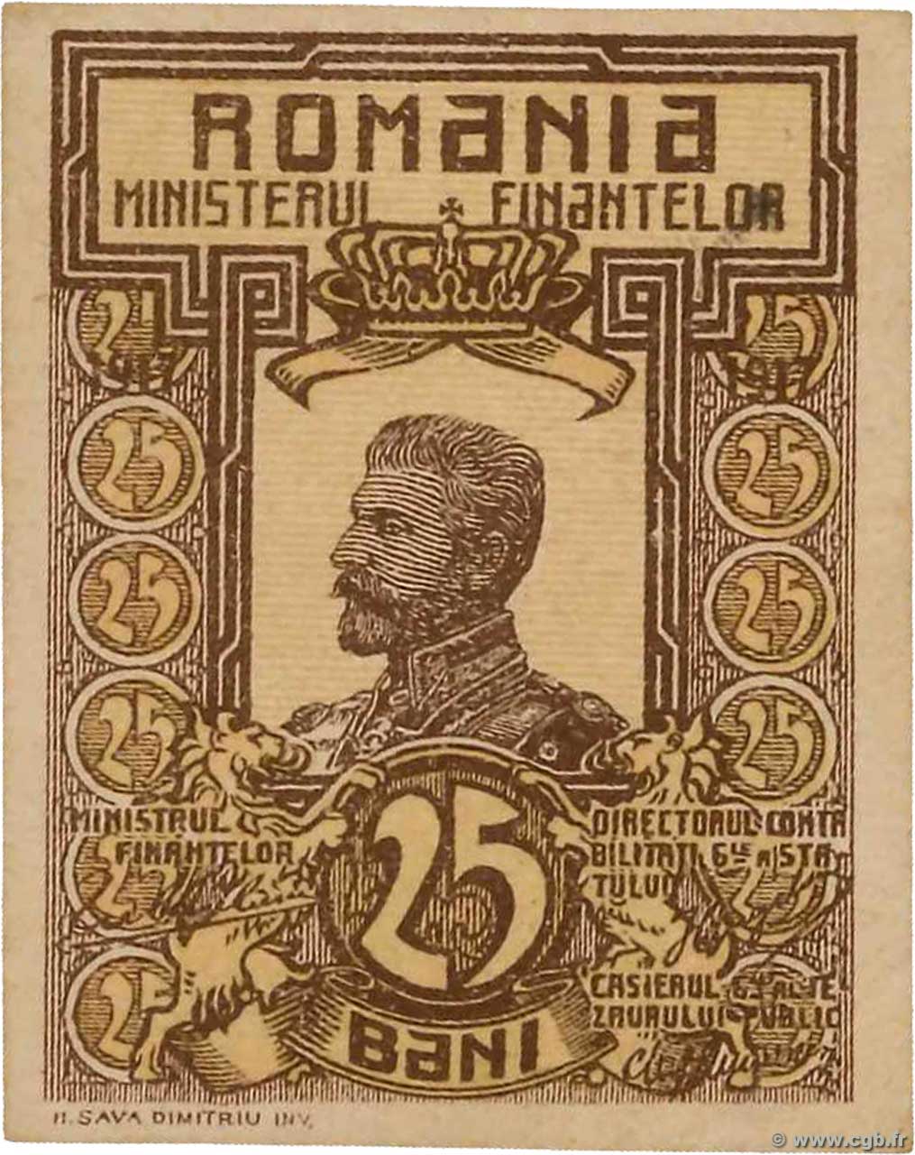 25 Bani RUMANIA  1917 P.070 FDC