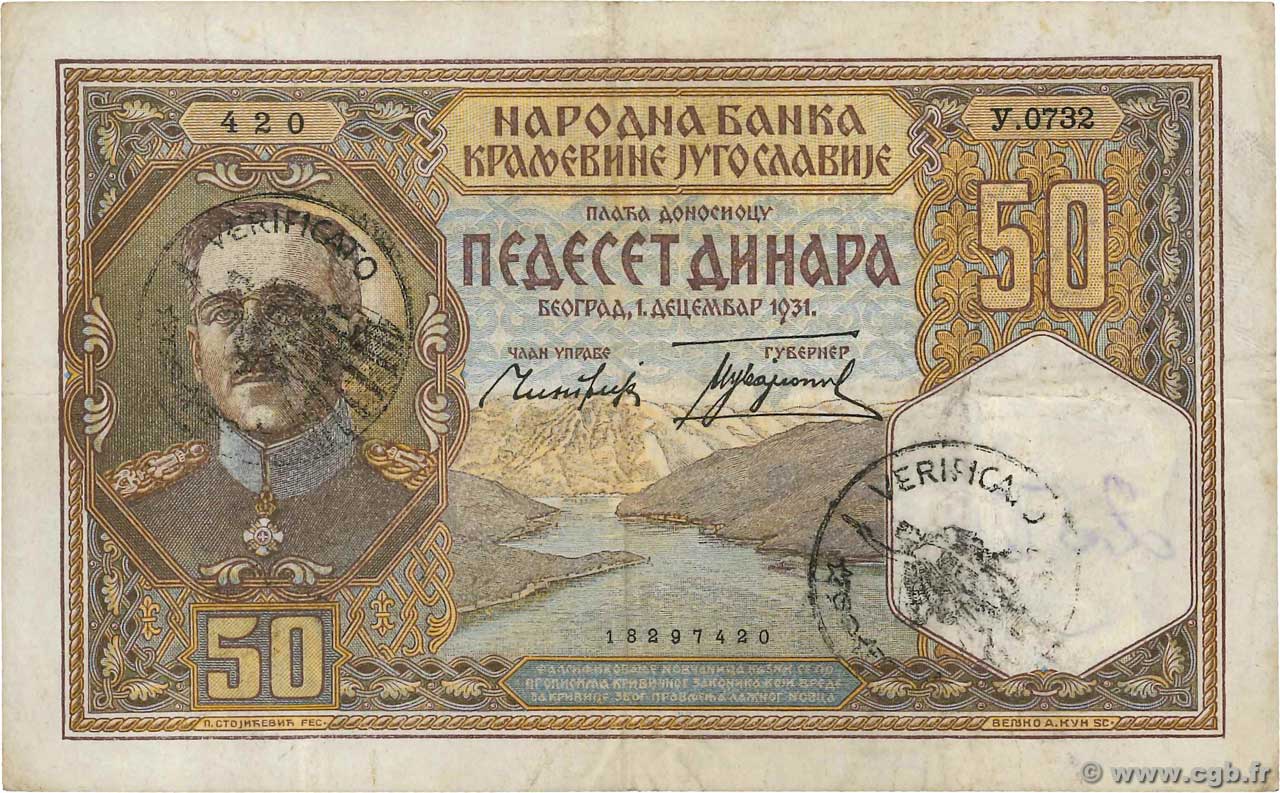 50 Dinara YUGOSLAVIA  1941 P.R12 BB