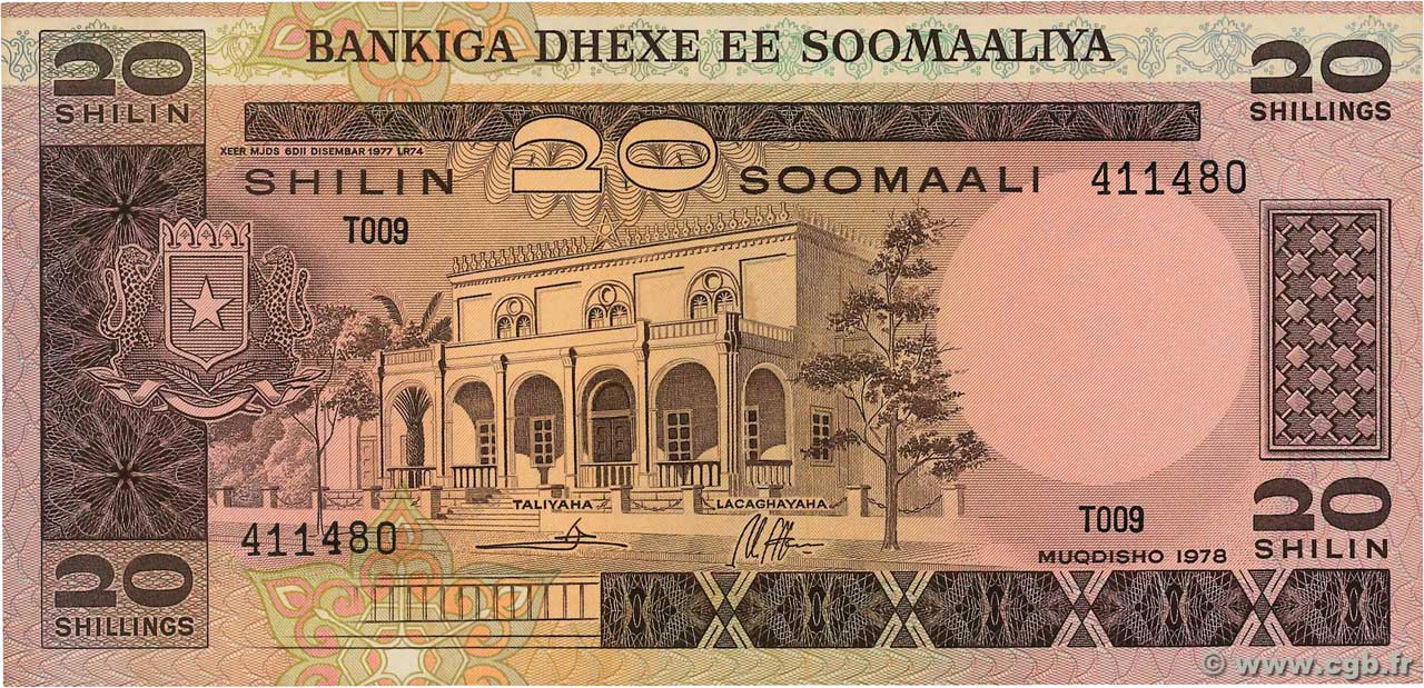 20 Shilin  = 20 Shillings SOMALIA  1978 P.23a AU