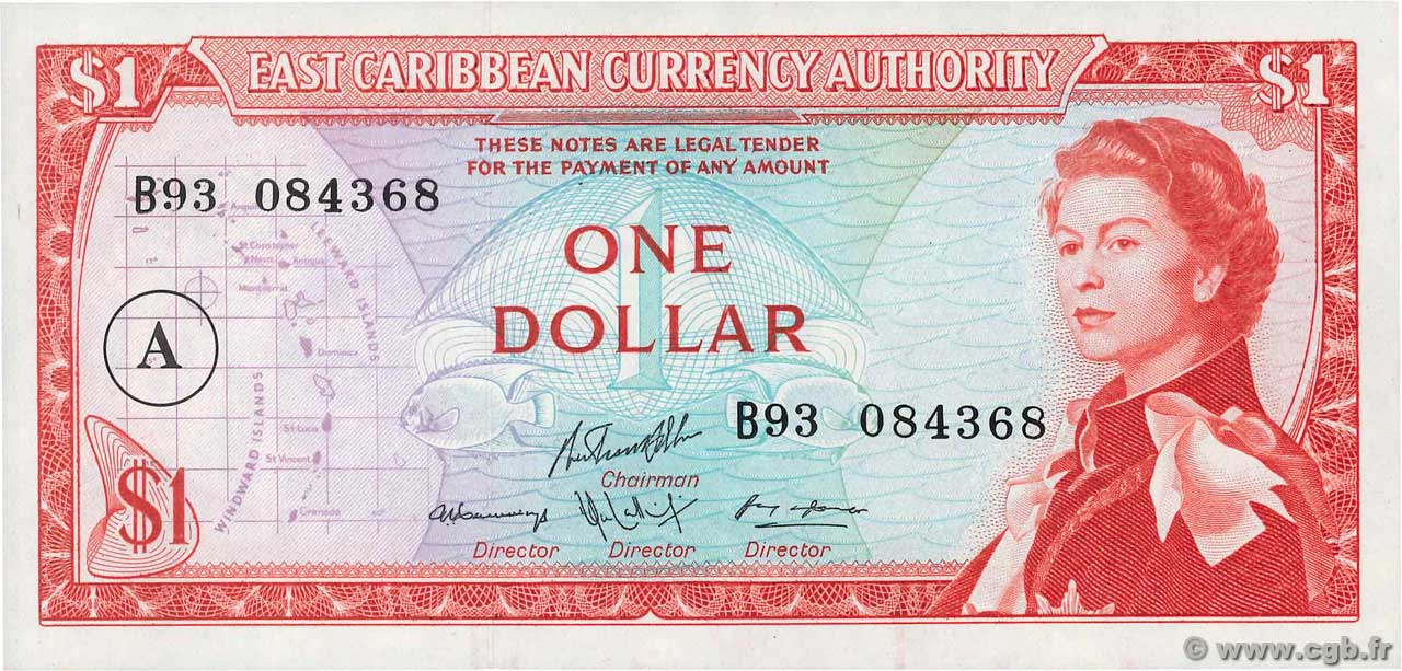 1 Dollar EAST CARIBBEAN STATES  1965 P.13h FDC