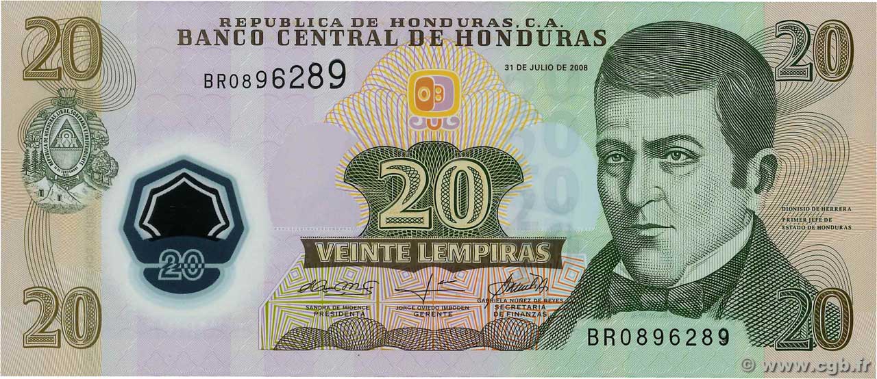 20 Lempiras HONDURAS  2008 P.095 FDC