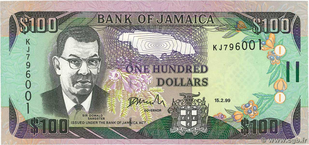 100 Dollars JAMAICA  1999 P.76b UNC