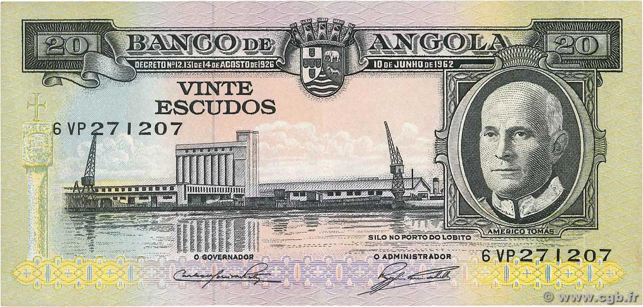 20 Escudos ANGOLA  1962 P.092 EBC