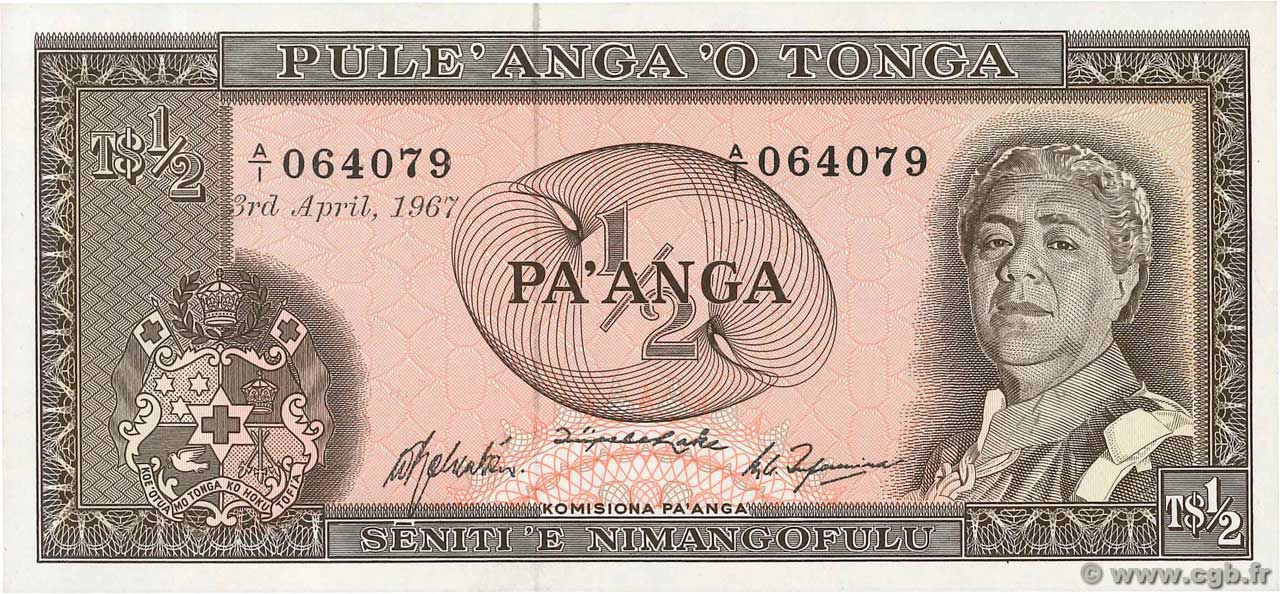 1/2 Pa anga TONGA  1967 P.13a UNC