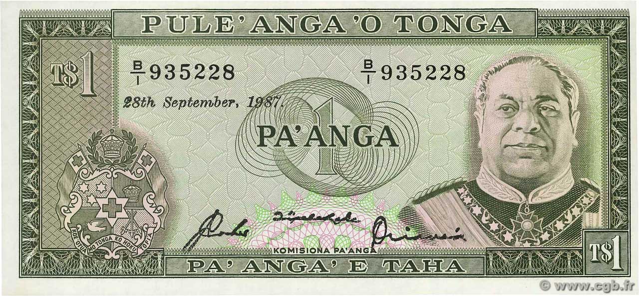 1 Pa anga TONGA  1987 P.19c NEUF