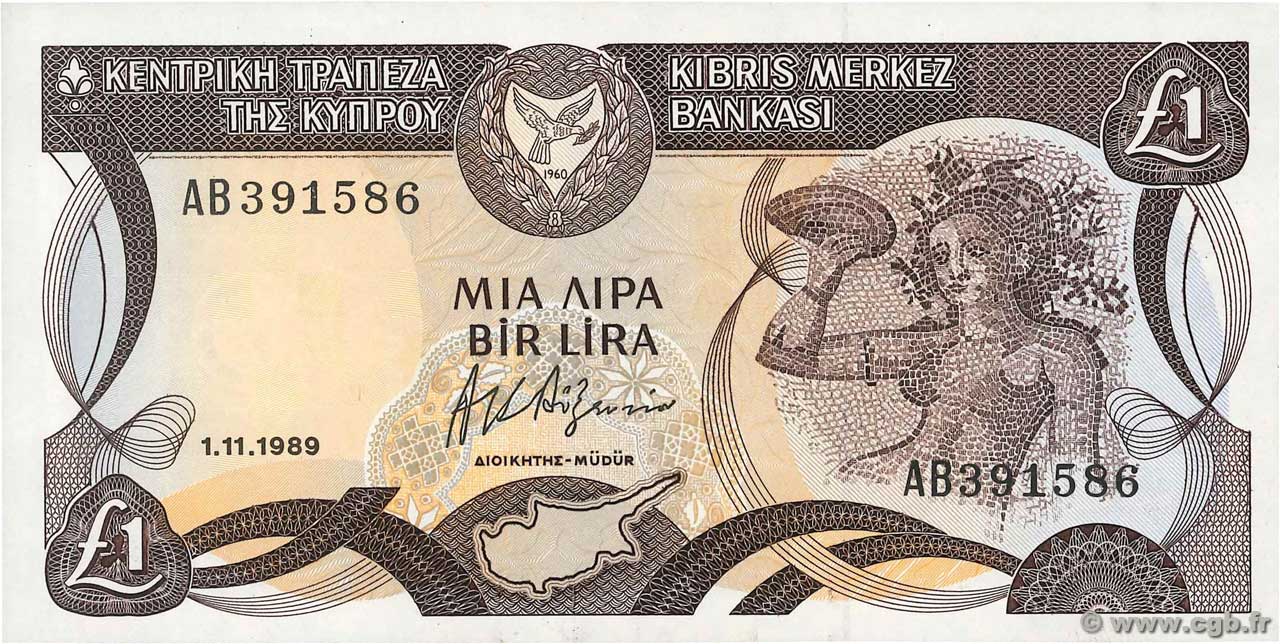 1 Pound CYPRUS  1989 P.53a AU+