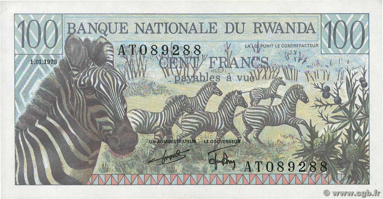 100 Francs RUANDA  1978 P.12a BB