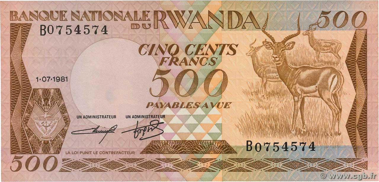 500 Francs RUANDA  1981 P.16a FDC