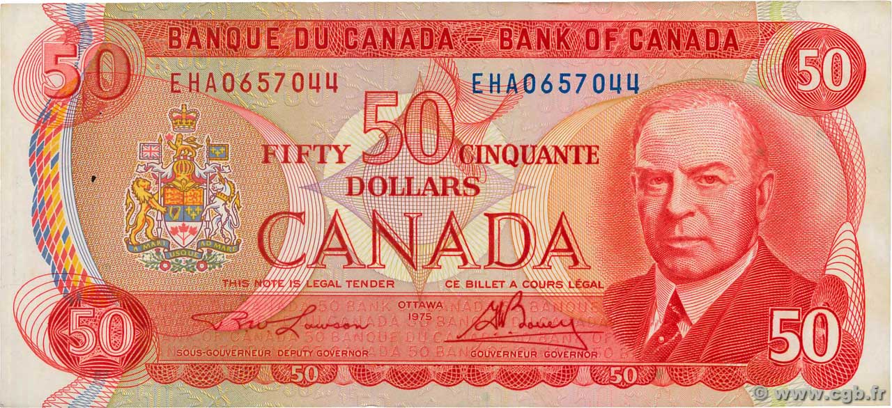 50 Dollars CANADA  1975 P.090a XF