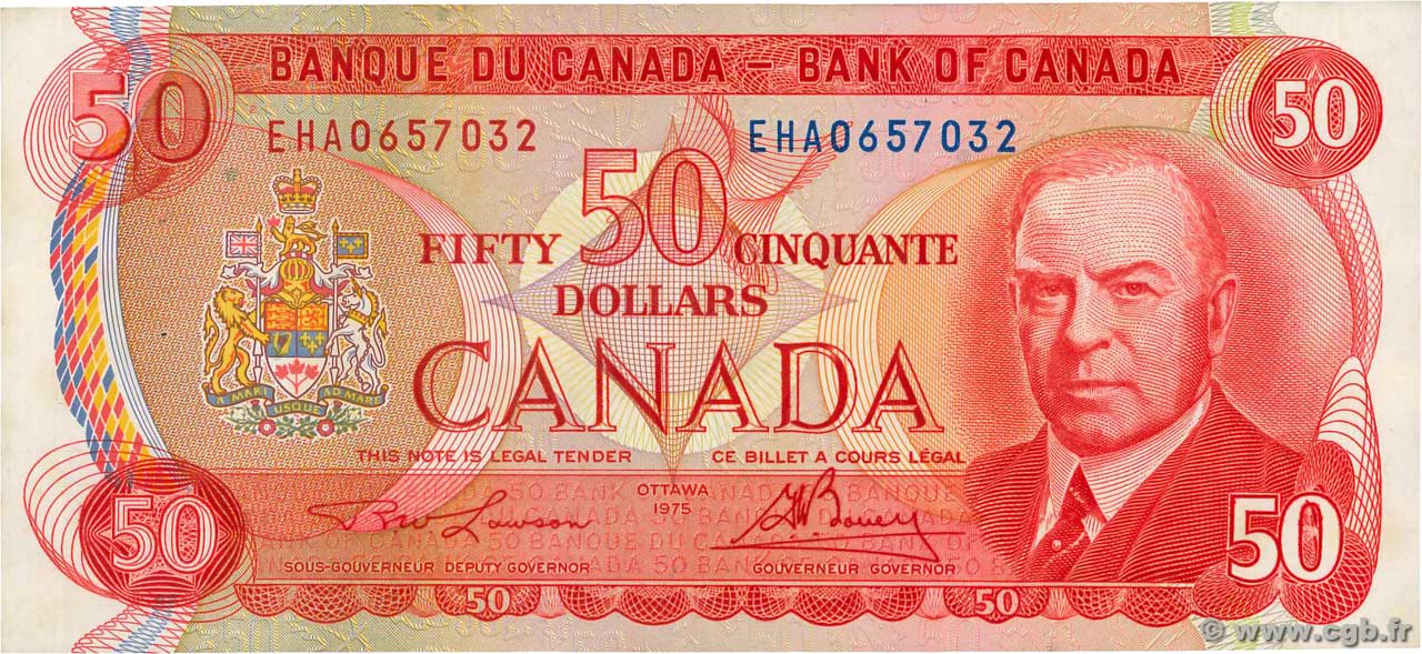 50 Dollars CANADA  1975 P.090a AU-