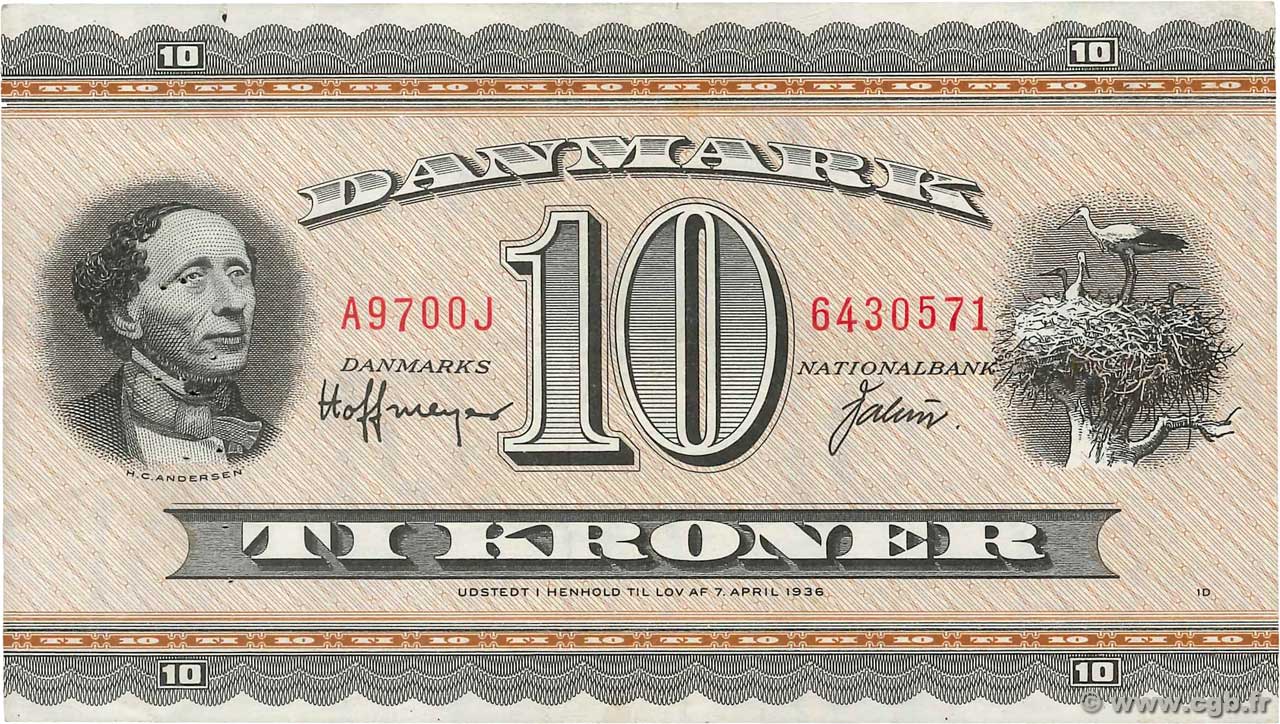 10 Kroner DANEMARK  1970 P.044ae TTB