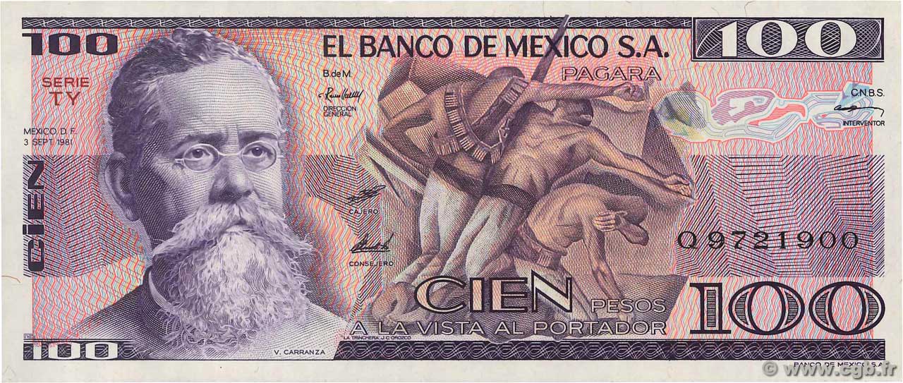 100 Pesos MEXICO  1981 P.074b UNC