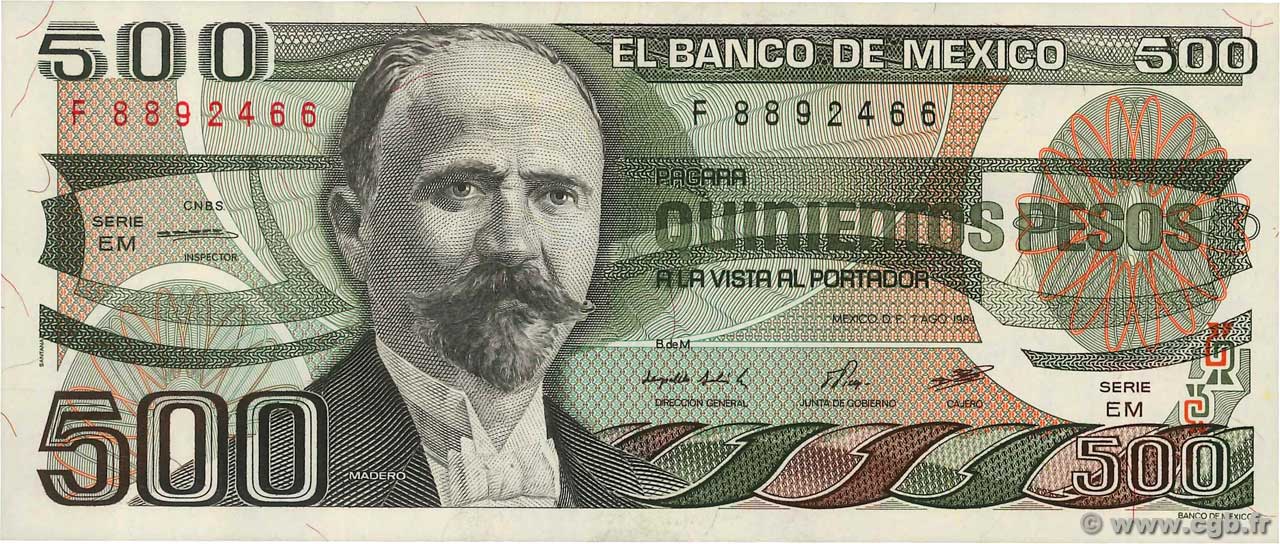 500 Pesos  MEXIQUE  1984 P.079b NEUF