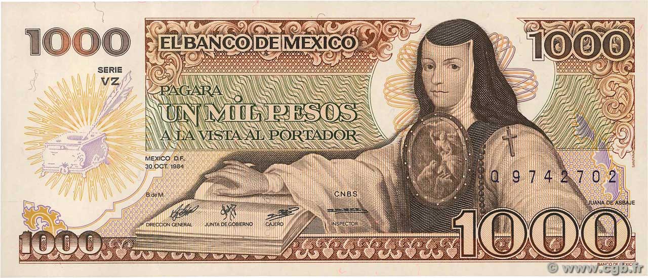 1000 Pesos MEXIQUE  1984 P.081 pr.NEUF