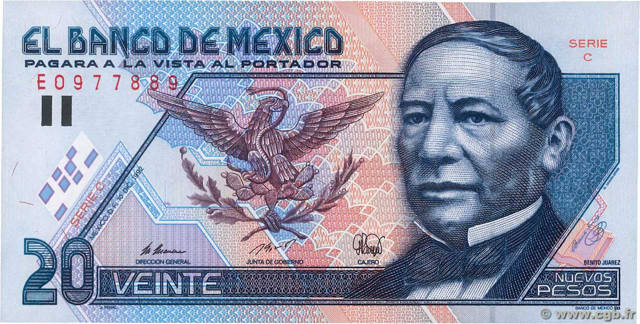 20 Nuevos Pesos MEXIQUE  1992 P.100 NEUF