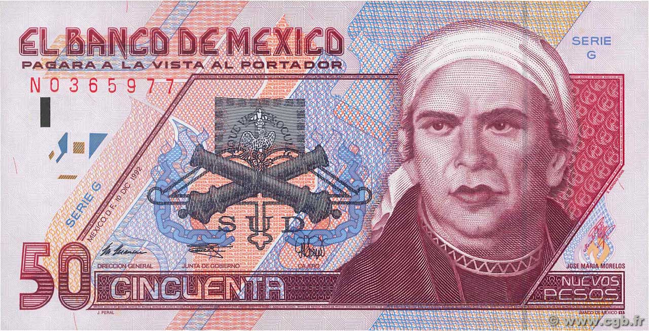 50 Nuevos Pesos MEXICO  1992 P.101 FDC