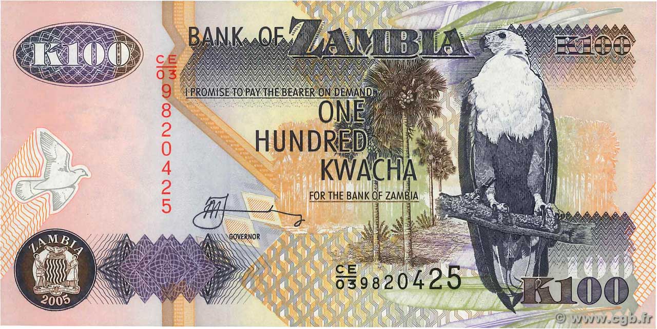 100 Kwacha SAMBIA  2005 P.38e ST
