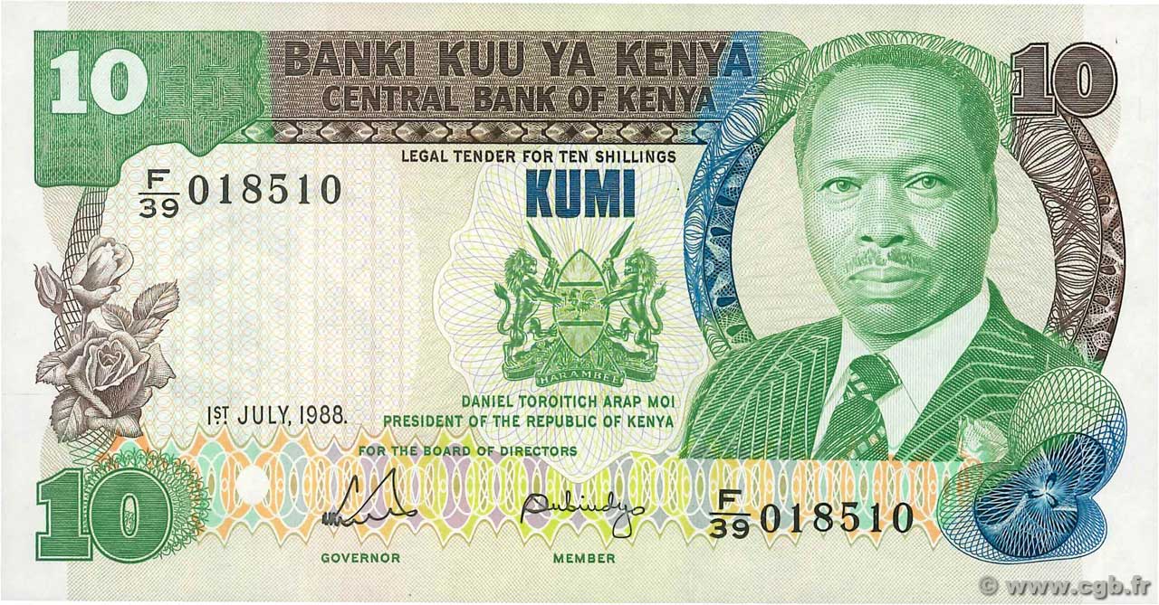 10 Shillings KENYA  1988 P.20g NEUF