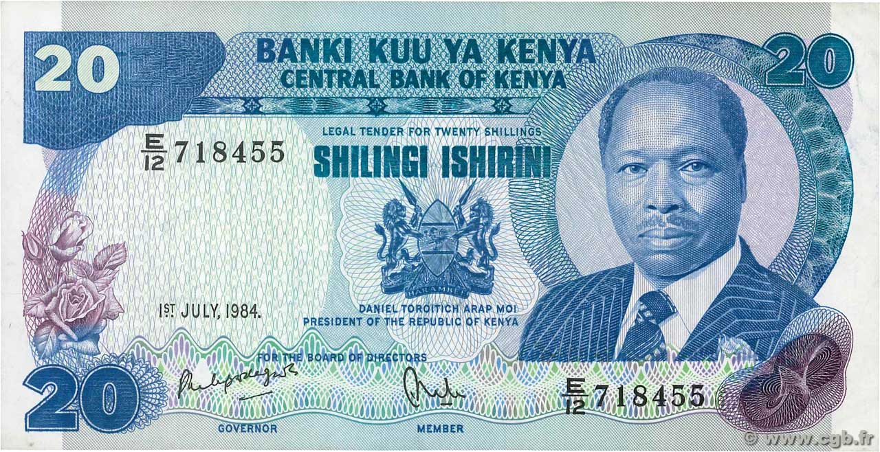 20 Shillings KENIA  1984 P.21c EBC