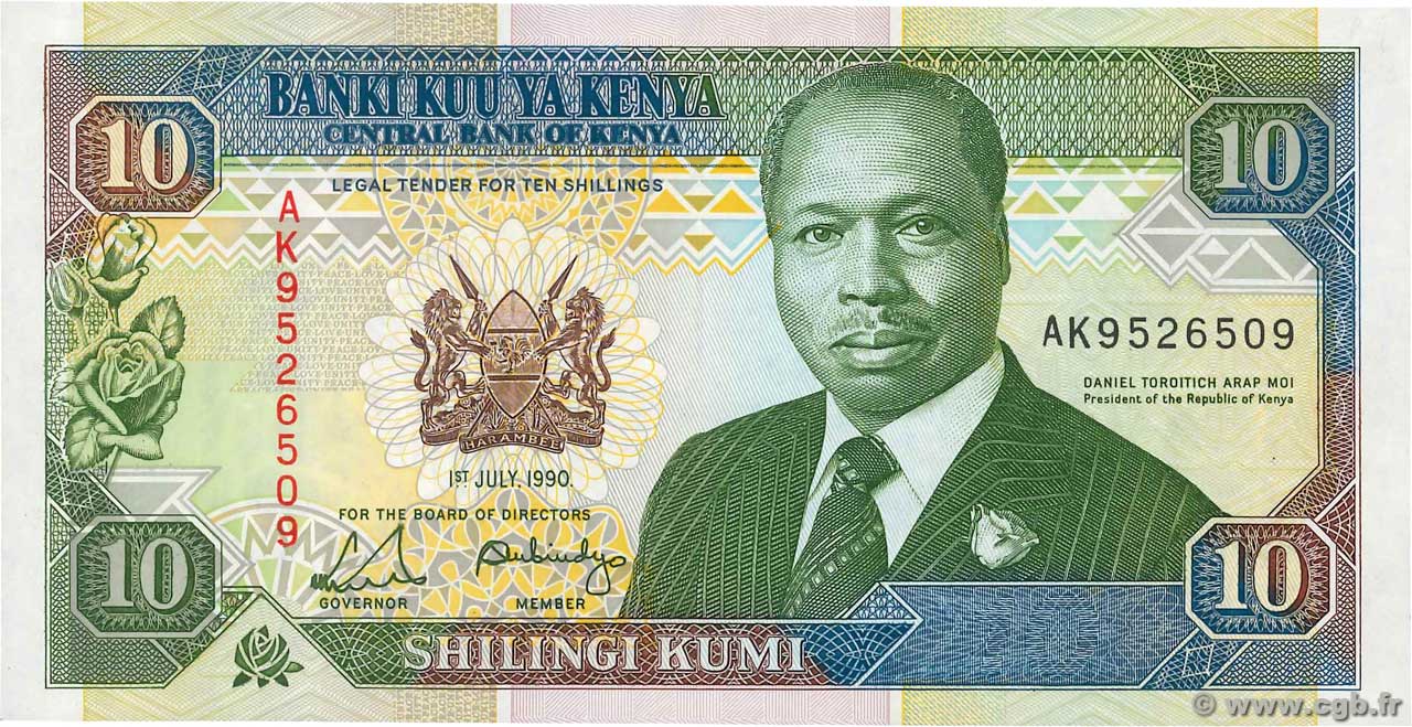10 Shillings KENYA  1990 P.24b NEUF
