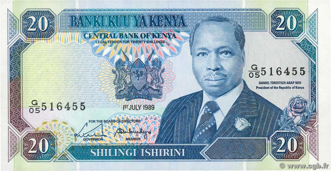 20 Shillings KENYA  1989 P.25b NEUF