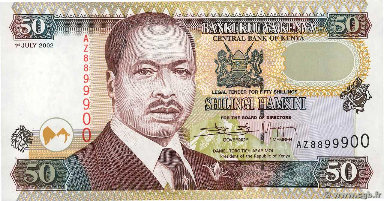 50 Shillings  KENYA  2002 P.36g NEUF