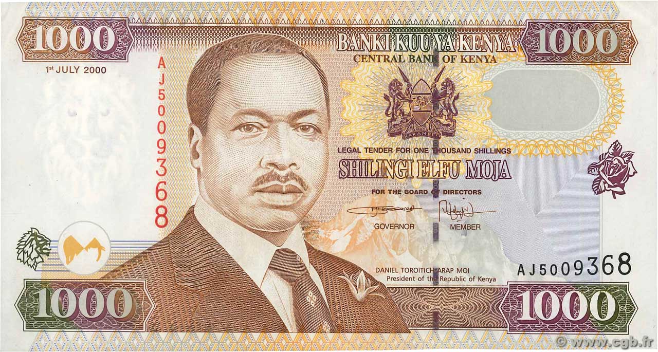 1000 Shillings KENYA  2000 P.40c SUP