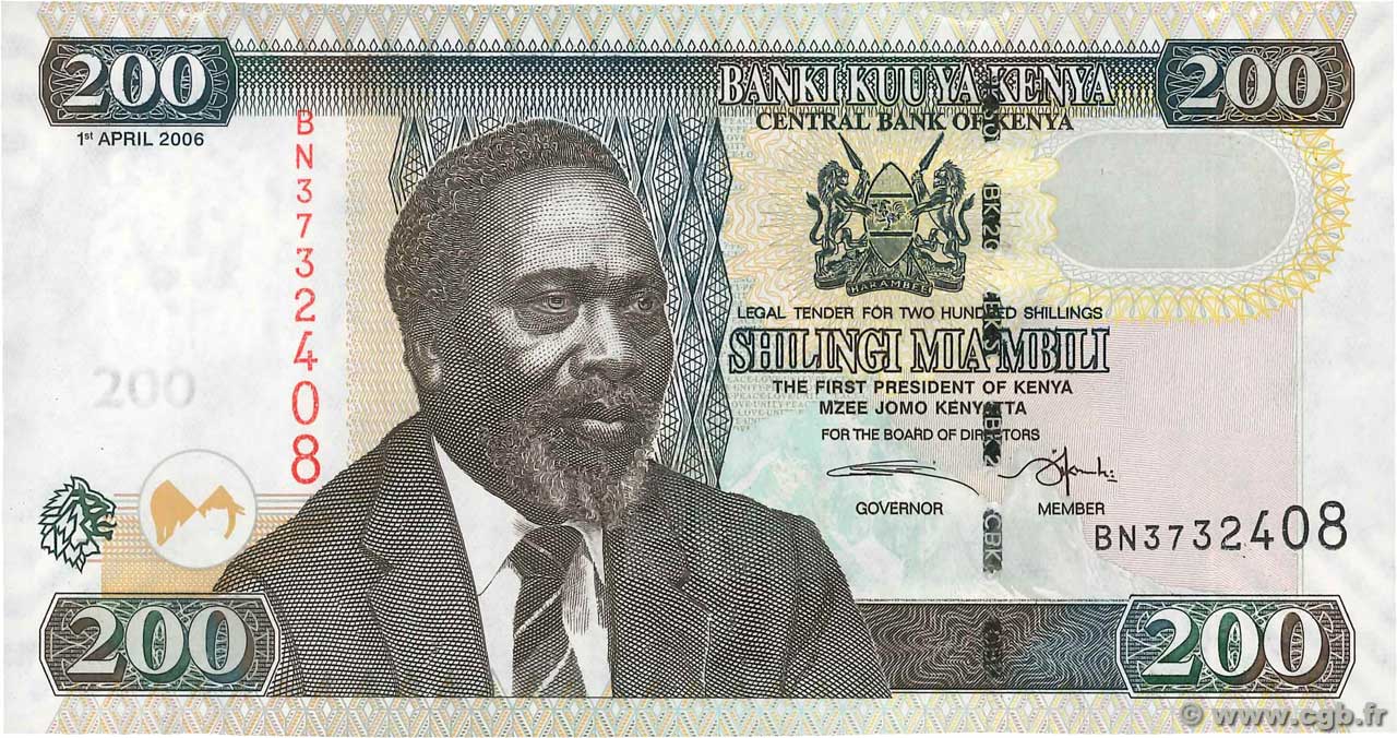 200 Shillings KENYA  2006 P.49b pr.NEUF