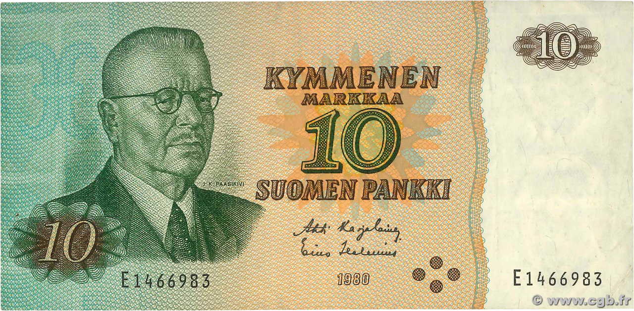 10 Markkaa FINLANDIA  1980 P.111 MBC