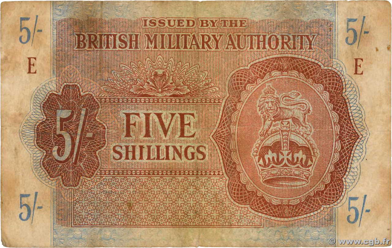 5 Shillings INGHILTERRA  1943 P.M004 MB