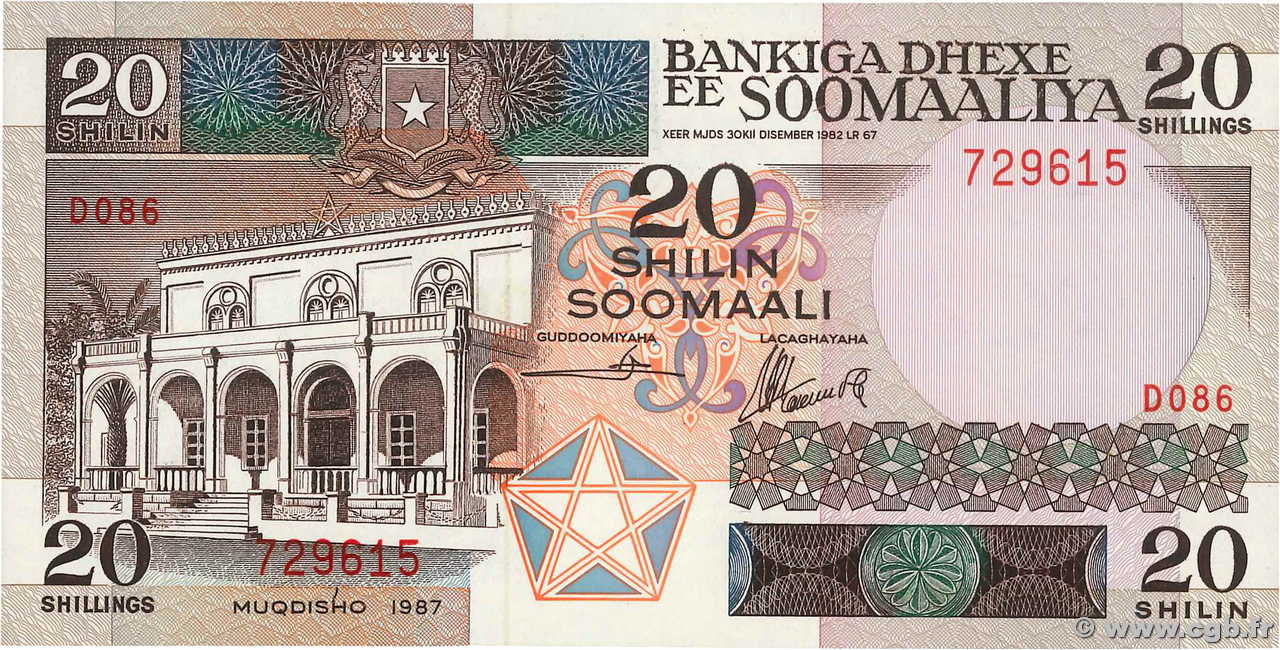 20 Shilin SOMALIA  1987 P.33c FDC