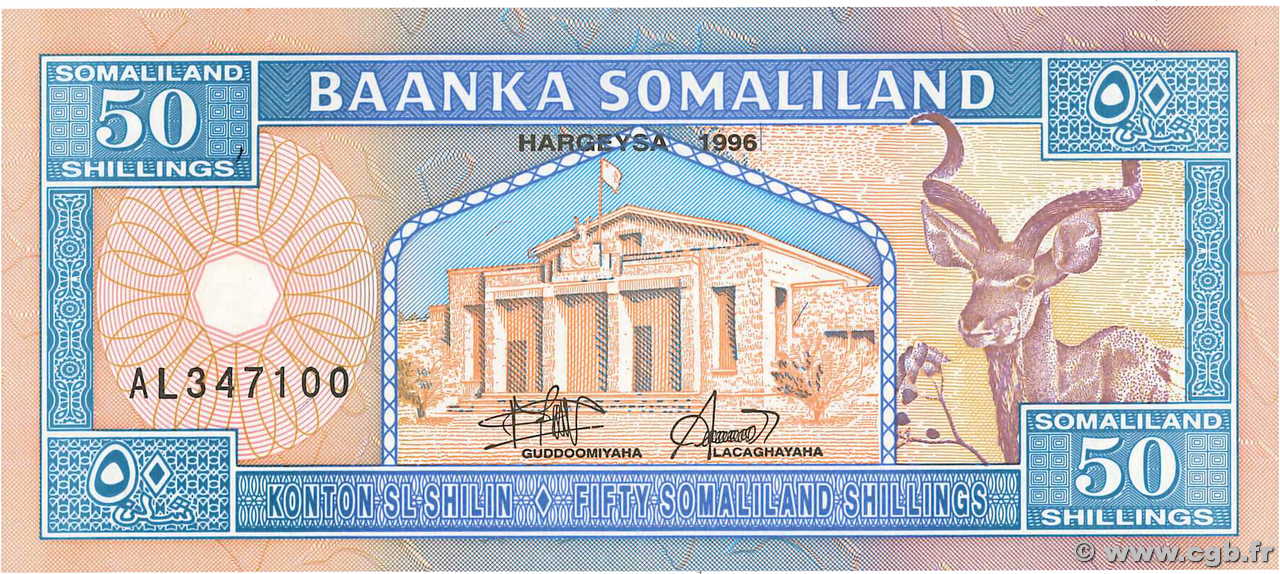 50 Shillings SOMALILANDIA  1996 P.07a FDC