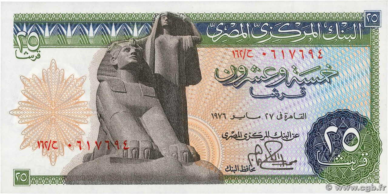 25 Piastres ÄGYPTEN  1976 P.047c ST